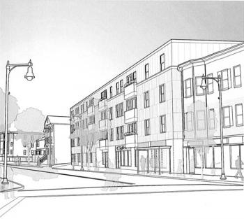 Viet-AID’s Four Corners housing project: The Boston Redevelopment Authority’s board approved a Viet-AID project last week that will build 35 units of new housing on 9 vacant lots in Four Corners. Above, an artist’s rendering of the residential development proposed for 324 Washington St.